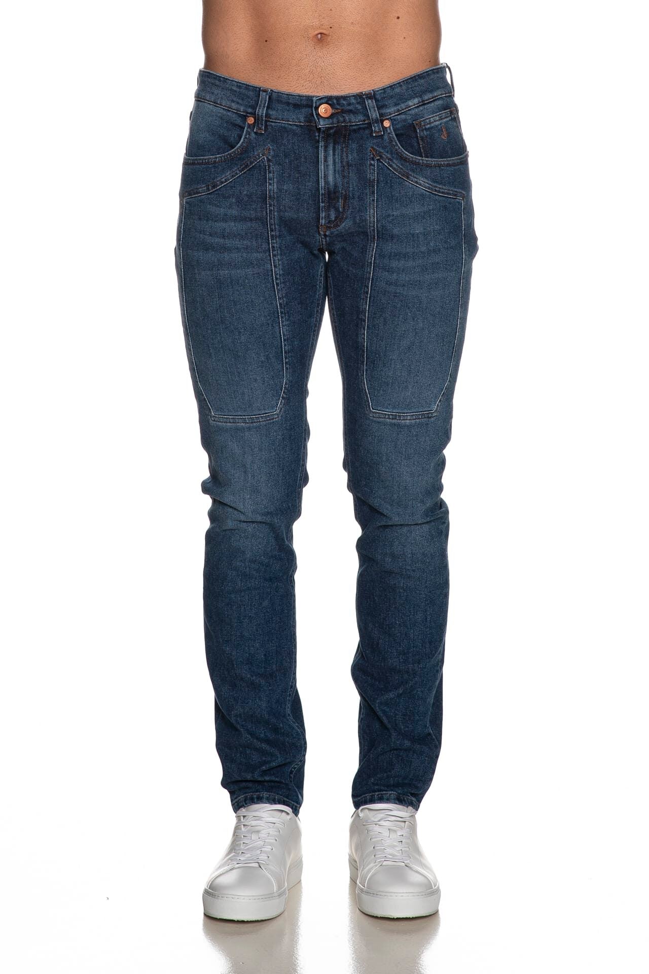 Pantalone con toppa in denim Jeckerson - Main Image