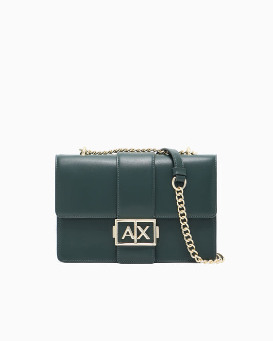BORSA A SPALLA CON LOGO IN METALLO
