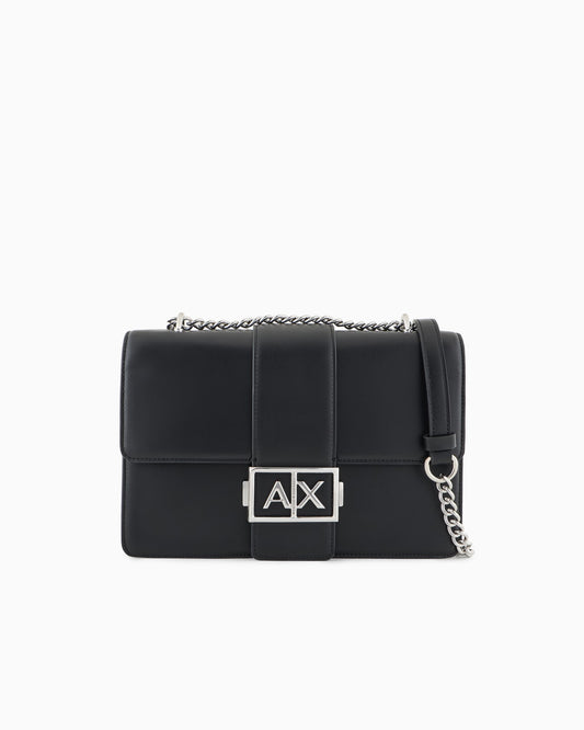 BORSA A SPALLA CON LOGO IN METALLO