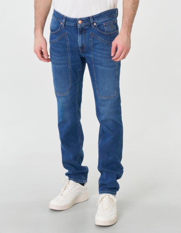 Pantalone con toppa in denim - Jeckerson