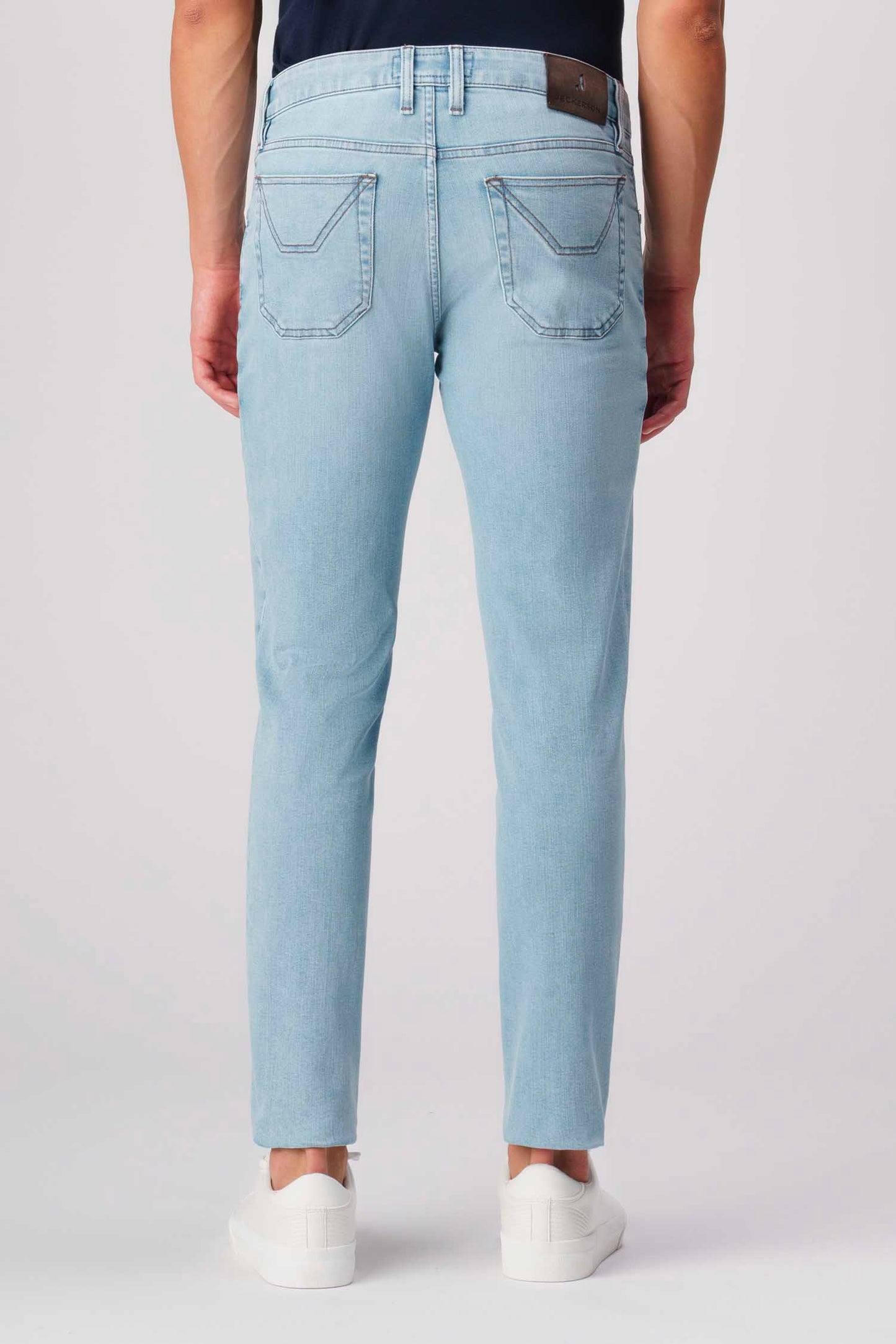 Pantalone 5 tasche con toppa  denim blu chiaro Jeckerson
