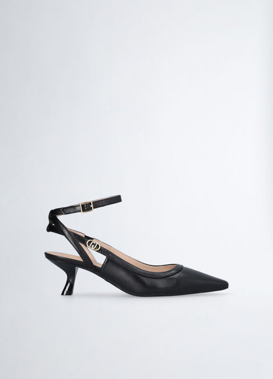 Slingback nero con tacco basso Liujo