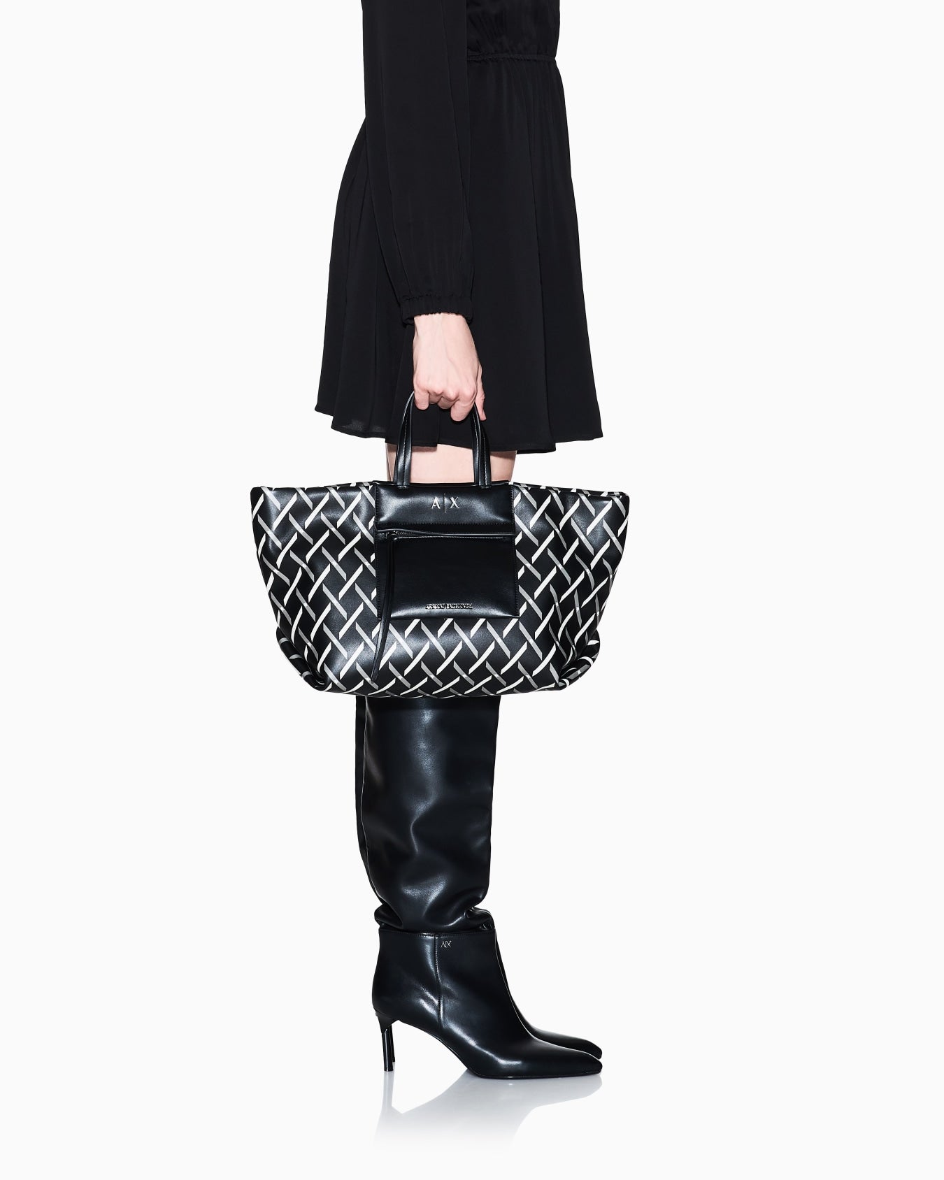 Borsa tote grafica a rombi