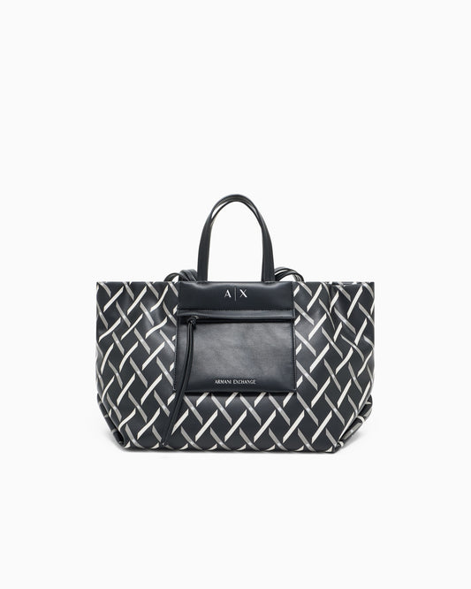 Borsa tote grafica a rombi